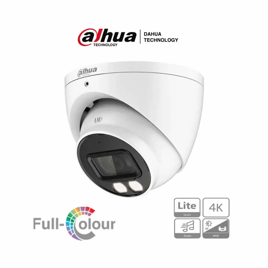 DAHUA HAC-HDW1809T-A-LED Cámara Domo 4K Full Color con Micrófono